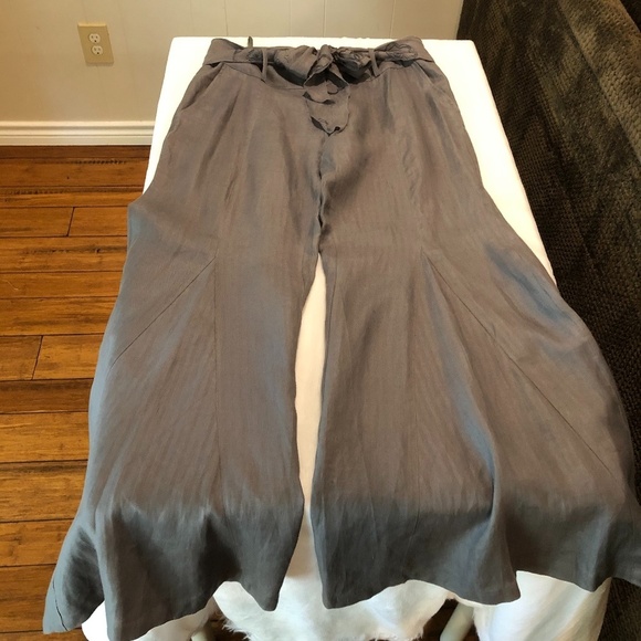 Saopaulo Bell Bottom Linen Pants Size 10 - Picture 6 of 8